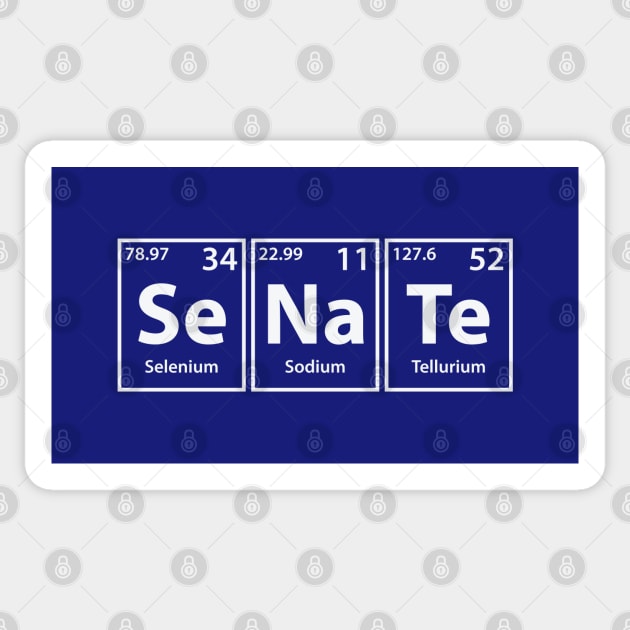 Senate (Se-Na-Te) Periodic Elements Spelling Sticker by cerebrands